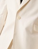 ASOS DESIGN skinny suit jacket with linen in cream