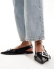 ASOS DESIGN Legion buckle ballet flats in black