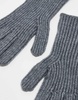 ASOS DESIGN ribbed gloves with long cuff in gray