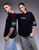 ASOS DESIGN unisex oversized band T-shirt with Nirvana Nevermind prints in black