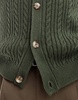 ASOS DESIGN cable knit crew neck cardigan in green