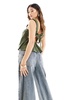 ASOS DESIGN strappy tie back smock top in olive