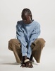 ASOS DESIGN ruched sleeve sweatshirt in washed blue