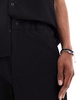 Bershka plisse baggy sweatpants in black - part of a set
