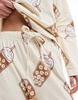 ASOS DESIGN Tall Iced coffee long sleeve top and pants pajama set in beige