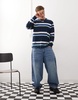 Aape By A Bathing Ape long sleeve stripe t-shirt in navy