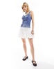 COLLUSION Y2K applique ribbed tank top in washed blue