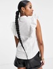 ASOS DESIGN Petite sleeveless shirt with frill detail in ivory