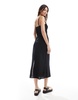 Monki linen midaxi slip dress in black - exclusive to ASOS