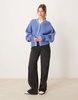 ASOS DESIGN knit V-neck batwing cardigan in blue