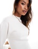 Aria Cove structured knit long sleeve sweater dress in white