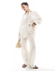 4th & Reckless textured high waist beach pants in beige - part of a set