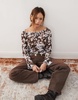 COLLUSION mesh off shoulder cow print top