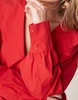 ASOS DESIGN poplin oversized tie front collar blouse in red