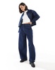 ASOS DESIGN barrel leg jean with tab detail in indigo - part of a set