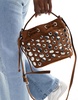 Stradivarius studded shoulder bag in brown