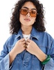 ASOS DESIGN denim rugby top in light wash blue