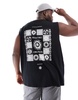 ASOS DESIGN oversized tank top in black with celestial back print