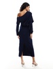 ASOS DESIGN slouchy fallen shoulder midi dress in navy