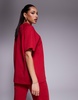 ASOS DESIGN interlock raglan t-shirt in red - part of a set