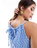 ONLY embroidered cami top in blue - part of a set