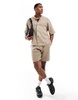 ADPT oversized knit shirt in beige - part of a set
