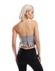 Miss Selfridge tailored bandeau tie side corset top in gray