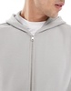 Bershka boxy crop seersucker hoodie in light gray - part of a set