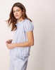 ASOS DESIGN lounge peter pan collar pajama blouse in blue stripe - part of a set