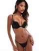 Ann Summers compassionate microfiber padded plunge bra with diamante detail in black