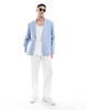 ASOS DESIGN slouchy oversized blazer in pale blue linen mix