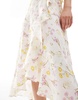 & Other Stories linen drop hem wrap maxi dress in yellow floral print