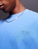 BOSS Orange relaxed fit t-shirt in garment dyed light blue