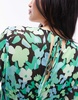 Topshop long sleeve godet mini tea dress in green floral print