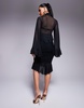 AFRM Pru high neck mesh ruched skirt in black - part of a set