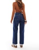 ASOS DESIGN crop comfort stretch straight leg jeans in indigo