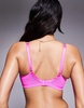 Ann Summers Fuller Bust Shimmering non padded balcony bra with floral embroidery in pink