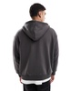 Bershka zip up hoodie in charcoal