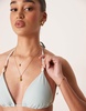 Abercrombie & Fitch swim triangle bikini top with bead detail in blue - part of a set