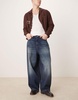 ASOS DESIGN oversized baggy fit jeans in wash black