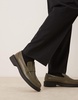 ASOS DESIGN embossed loafers in olive green