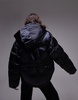 AllSaints Chelsea hooded puffer jacket in black