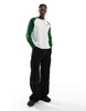Aape by A Bathing Ape raglan long sleeve T-shirt in gray and green