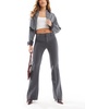 Bershka flared tailored pants in dark gray