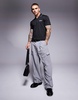 BOSS Green Palle 2 open collar jersey polo slim fit in black