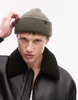 AllSaints merino wool fisherman beanie in green