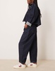ASOS DESIGN cropped barrel leg jeans with button fly