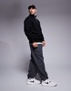 ASOS DESIGN premium heavyweight oversized quarter zip sweatshirt in black