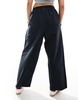 ASOS DESIGN oversized barrel leg pull-on pants in black