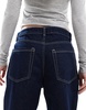 Bershka baggy wide leg jeans in indigo wash